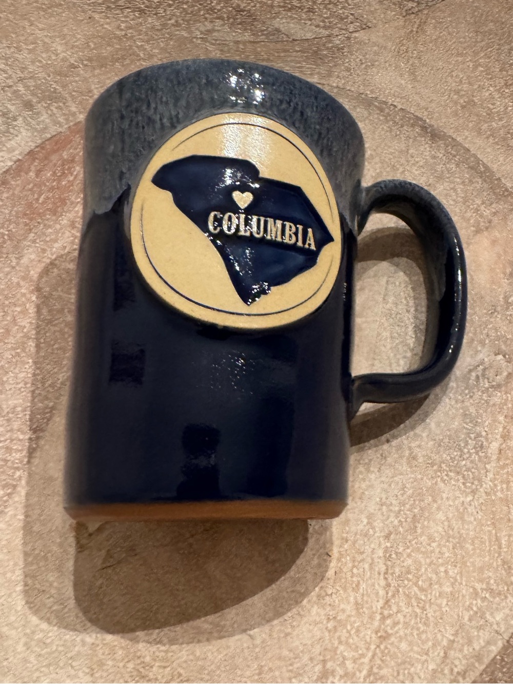 Columbia Navy and Cream Ceramic Mug with State Heart Emblem